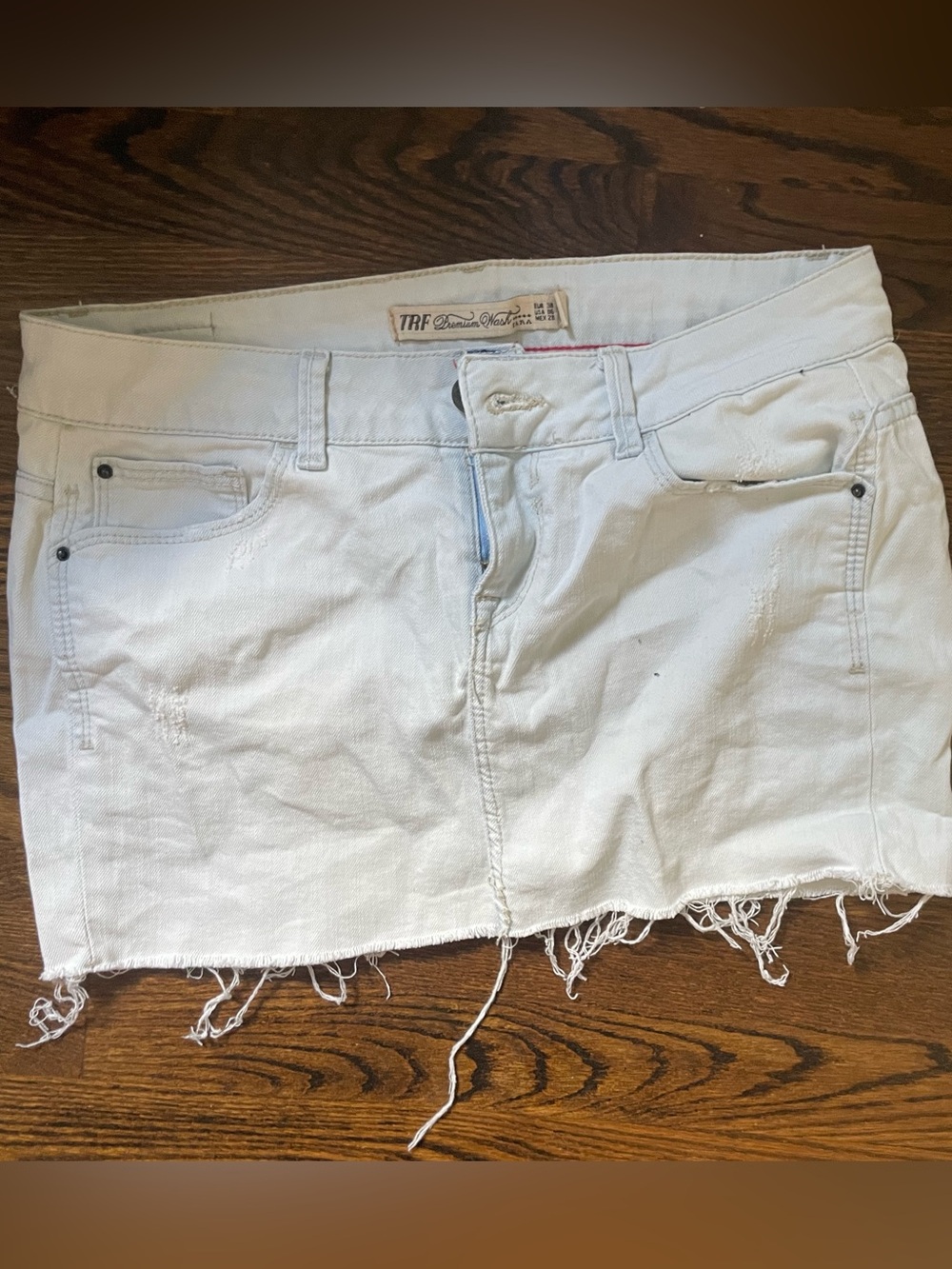White Distressed Denim Shorts